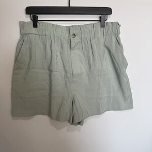 Madewell Seamed Pull-on Paperbag Shorts In Softdrape Sage Mint - Large NJ547